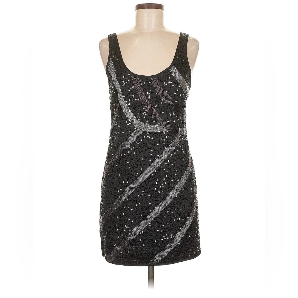 Guess Black and Silver Sequin Mini Party Dress